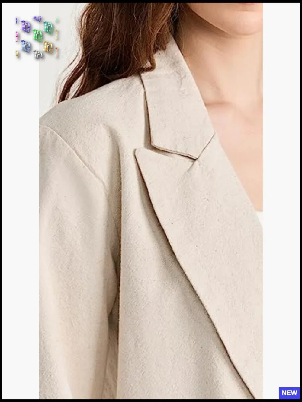 Oversized Blazer Notch Collar Long Sleeve Canvas Twill Business Casual Chic